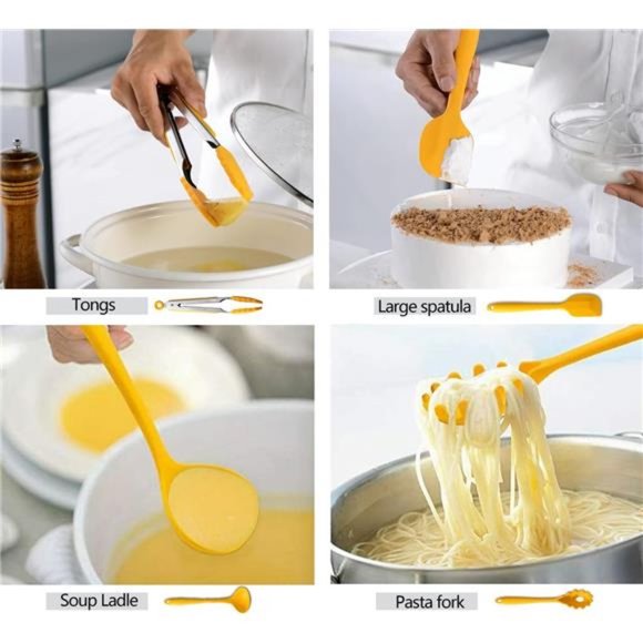 Kitchen Utensil Set 11-piece Non-stick Silicone Cookware, Suitable for Cooking - Picture 6 of 6